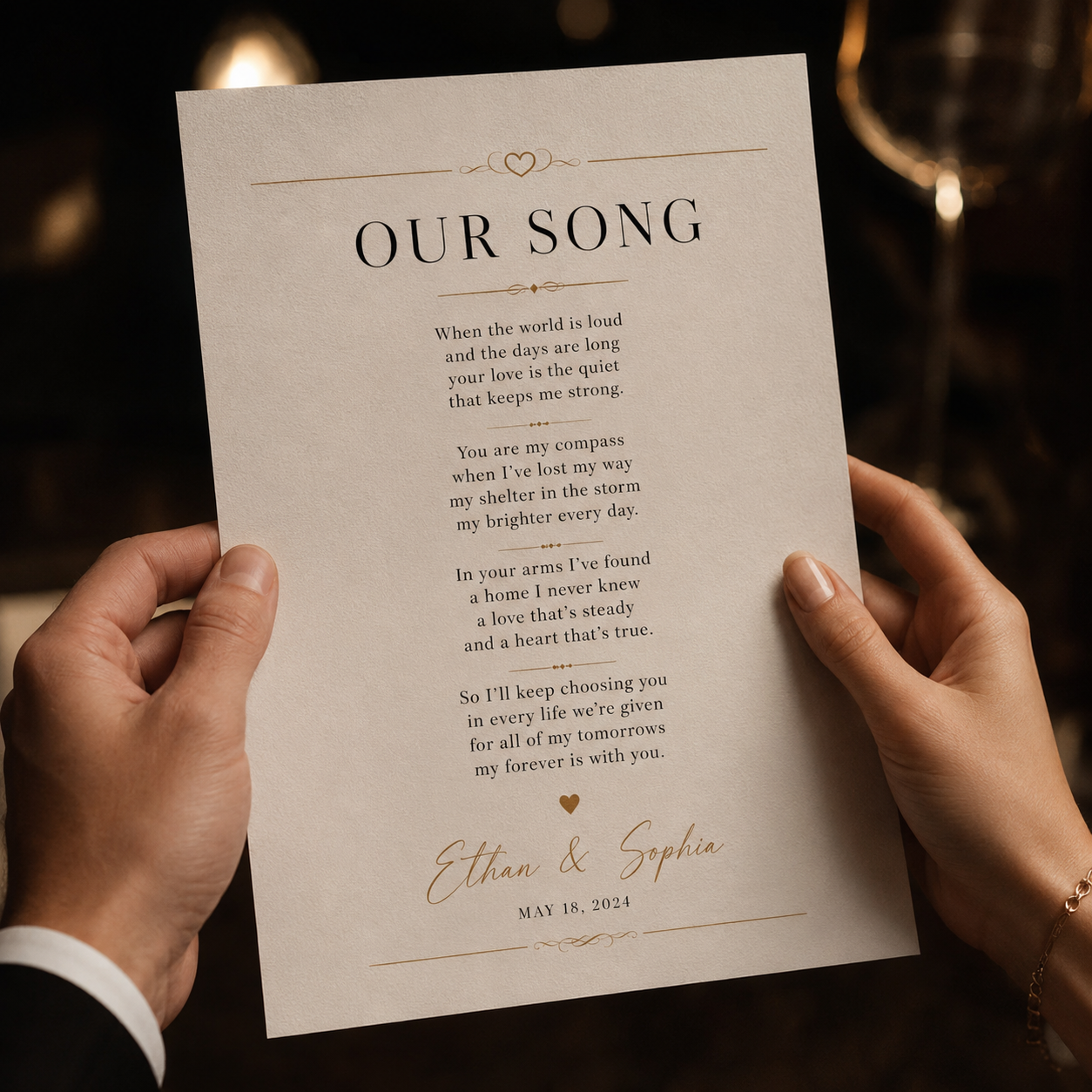 PDF of personalized lyrics