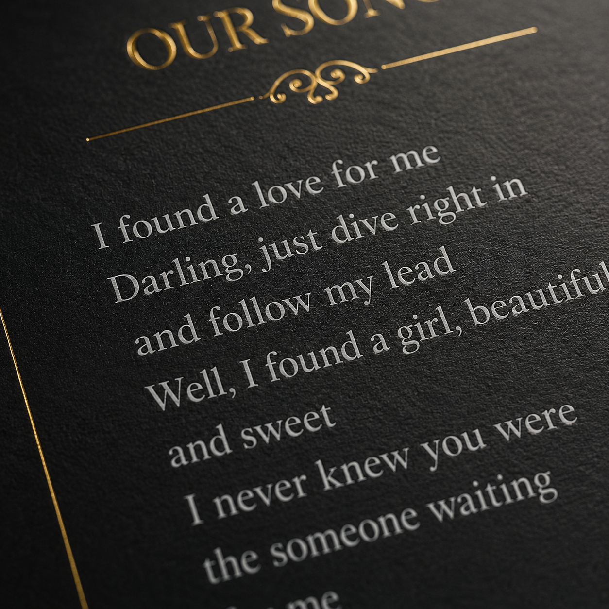 PDF of personalized lyrics