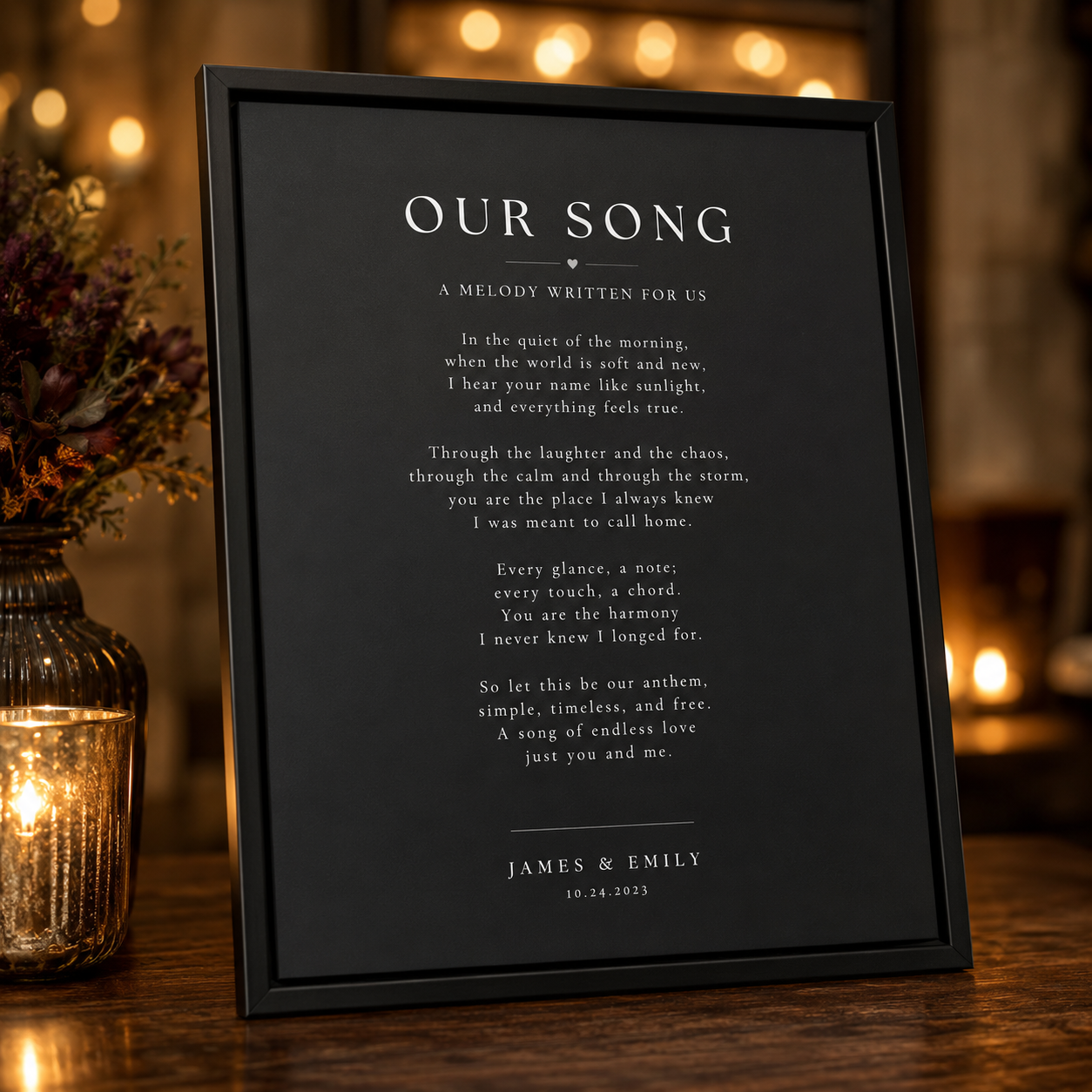 PDF of personalized lyrics