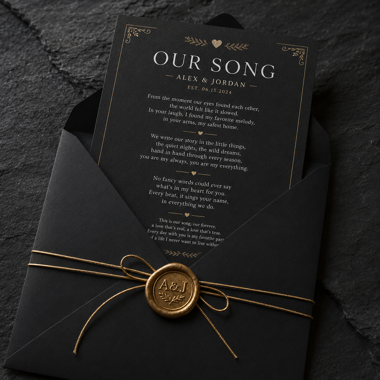 PDF of personalized lyrics